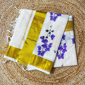 Bougainville Premium Tussar Shade Cotton Saree