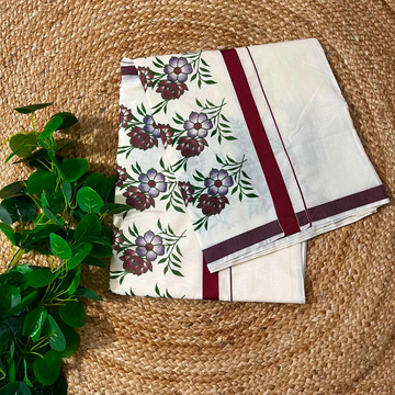 Pushpam : Floral Cotton saree