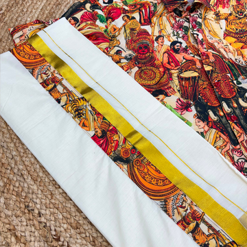 ONAM VIBE SHIRT And MUNDU COMBO SET.