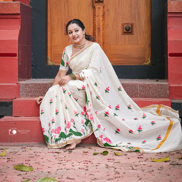 Small Lotus Set Saree